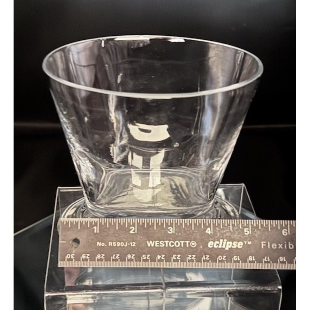 VTG Martha Stewart MSE Clear Glass Pedestal Oval Vase - Picture 4 of 4